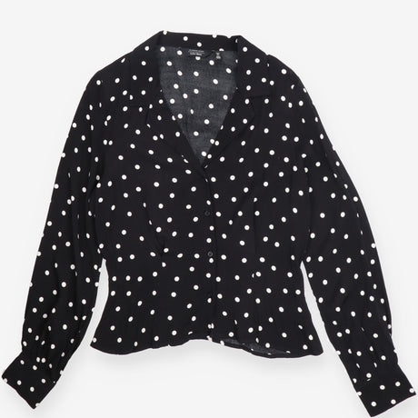 Black Polka Dot Viscose Blouse
