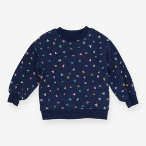 Sweater Blue Colourful Hearts