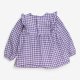 Top Purple Gingham with Flowers, Toadstools and sm
