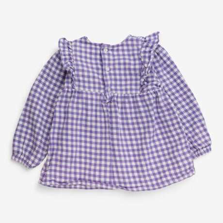 Top Purple Gingham with Flowers, Toadstools and sm