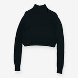 Seraphine Green Roll‑Neck Cropped Maternity Sweate