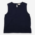Top Sleeveless Knit Keyhole Back Navy