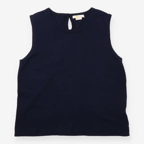 Top Sleeveless Knit Keyhole Back Navy