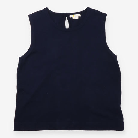 Top Sleeveless Knit Keyhole Back Navy