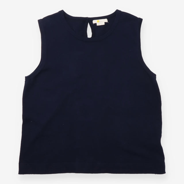 Top Sleeveless Knit Keyhole Back Navy