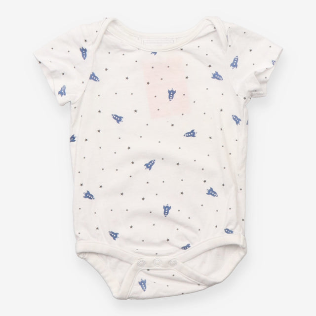 Bodysuit SS white blue stars rocket