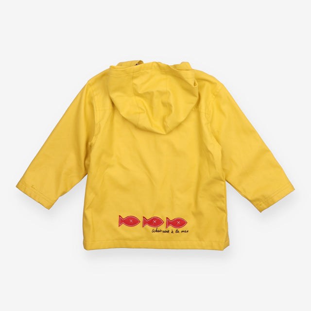 Yellow Raincoat with Red Fish