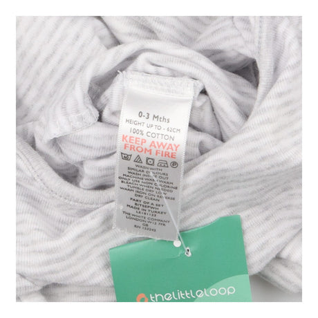 Sleepsuit footless grey white stripe 