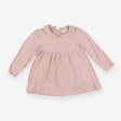 Dress pink with white flowers collared