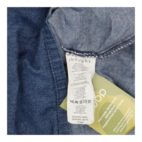 Denim Dress 3/4 Sleeve Tie Waist Pockets