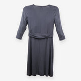 Navy Diamond Print Maternity Nursing Midi Dress