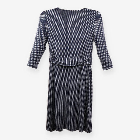 Navy Diamond Print Maternity Nursing Midi Dress