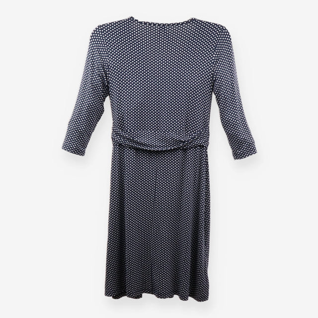 Navy Diamond Print Maternity Nursing Midi Dress