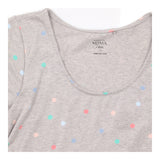 Grey Marl Pastel Polka Dot Cotton Stretch Double L