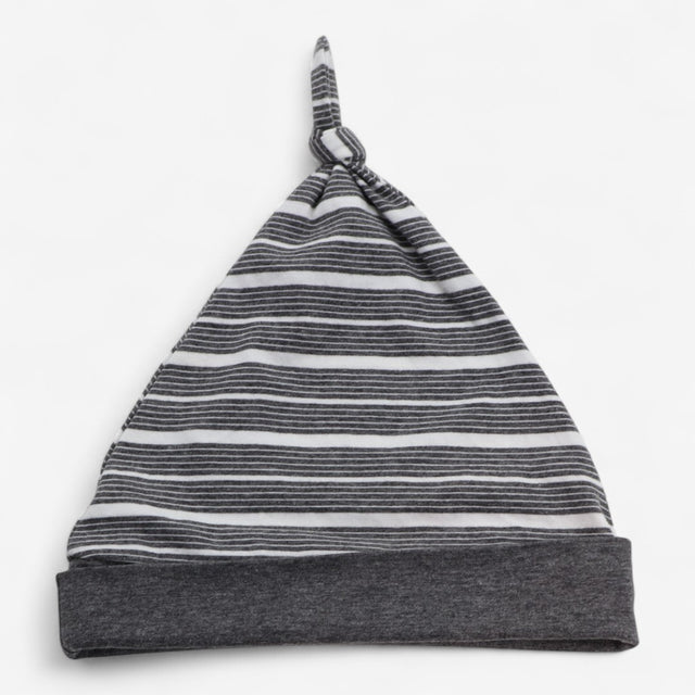 Baby Hat Grey and White Striped