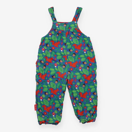 Dungarees cord blue squirrel green leaf