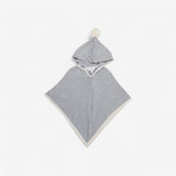 Grey Knit Pompom Poncho