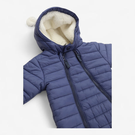 Pramsuit Blue Quilted with Fleece Lining