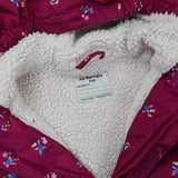 Fleece lined bird print coat