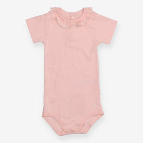 Bodysuit Frill Collar Pink 