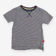 T-Shirt Short Sleeve Striped Rainbow Embroidery Na