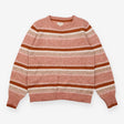  Pink Rust Cream Striped Crew Neck Knitted 