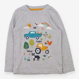 T-Shirt Long Sleeved Grey Dig, Plant Grow!