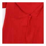 Dress Square Neck Puff Sleeve Midi Red