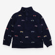 Sweater Half Zip Navy with Car Appliques