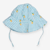 Blue Gingham Sun hat with Lemons