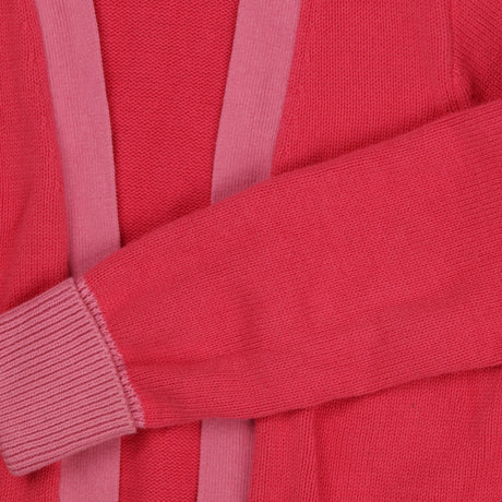Pink Colourblock Open Cotton Cardigan