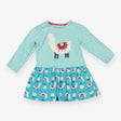 Dress LS jersey blue spot top LLama