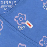 Dress blue with flowers wrap
