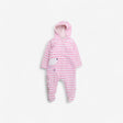 Pink Stripe velour Pramsuit