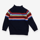 Funnel Neck Sweater Bold Zig Zag