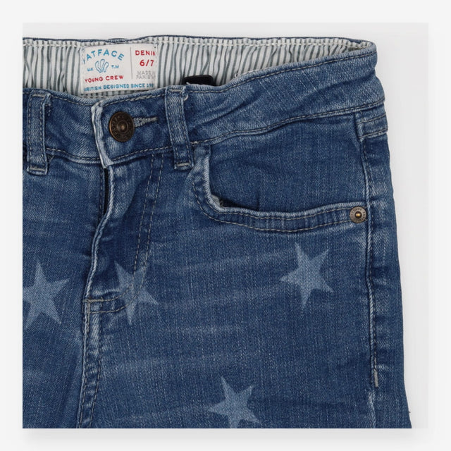 Denim Short with White Stars