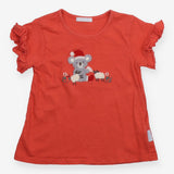 Tee SS orange Koala christmas hat