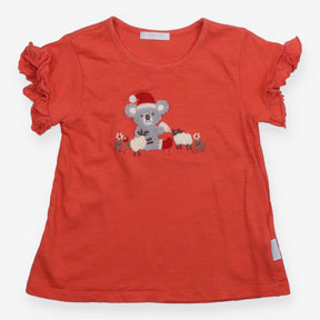 Tee SS orange Koala christmas hat