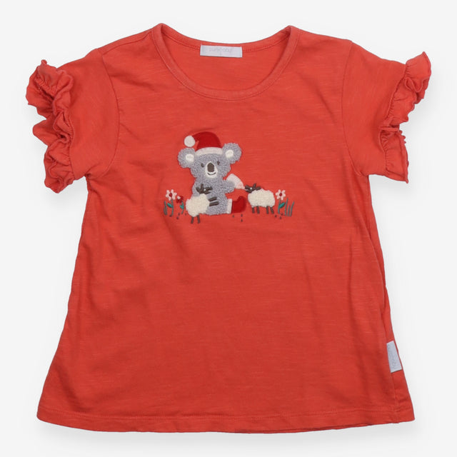 Tee SS orange Koala christmas hat