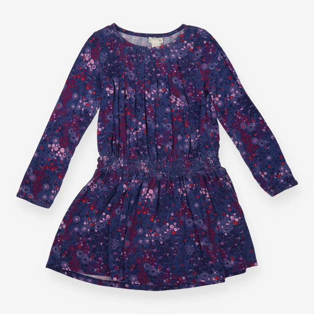 Navy floral long sleeve dress