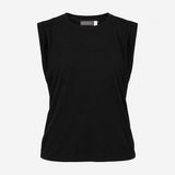 Top Black Muscle Tee Sleeveless Crew Neck