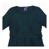 Dark Teal Layered Maternity and Nursing Midi Dress