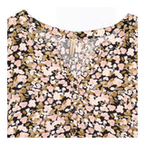 Top Blush Pink Floral Print Long Sleeve High Low H