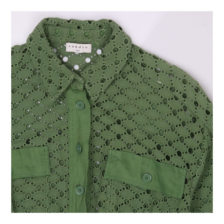 Sandro Shera Broderie Anglaise Mini Shirt Dress FR