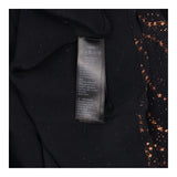 Maxi Dress Black Bronze Metallic Print Tiered