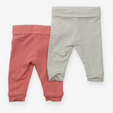 2 pack leggings pink/green stripe