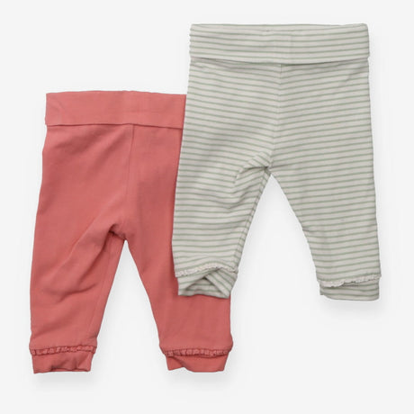 2 pack leggings pink/green stripe