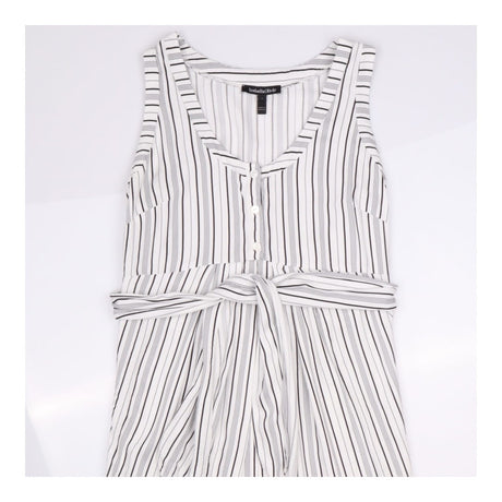 Striped Sleeveless V-Neck Maternity Dress Viscose 