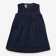 Denim Pinafore Dress with Bow