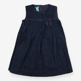 Denim Pinafore Dress with Bow